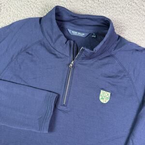 Peter Millar 1/4 Zip Pullover Mens M Navy Blue Merino Wool Stretch MS24XK76